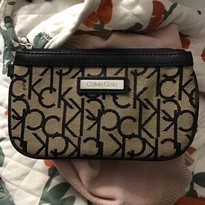 Calvin Klein Black and Tan Logo Pouch